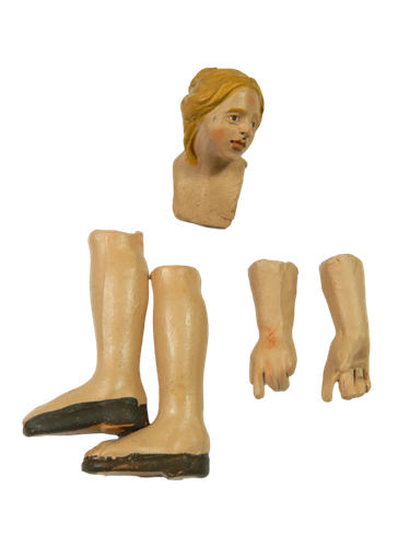 Schäferhund komponierbar Terrakotta gemalt 12/15 cm - Madonna Kopf Hände und Füße  - Bild 1 von 18