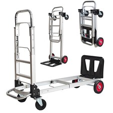 3-in-1 Aluminum Folding Hand Truck Dolly, 600 lbs Heavy Duty Convertible Cart...