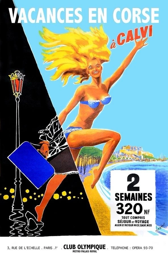 Affiche ancienne de Calvi Corse