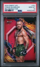 Conor McGregor 2024 Topps Finest UFC Red Refractor #3/5 - PSA 10