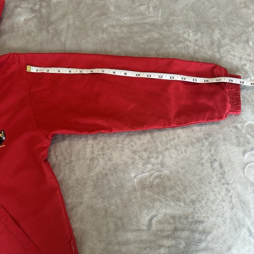 Vintage RARE Snoopy Utility Vehicle Jacket Red Windbreaker USA Peanuts 80s 90s - Picture 9 of 13