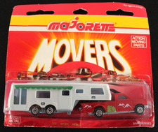 Vintage Majorette 300 Series Mobil Home Towing Truck De luxe Camping Car RED 313