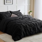 New ListingCozyLux Queen Comforter Set 7 Pieces Bed in A Bag Black Premium Queen,