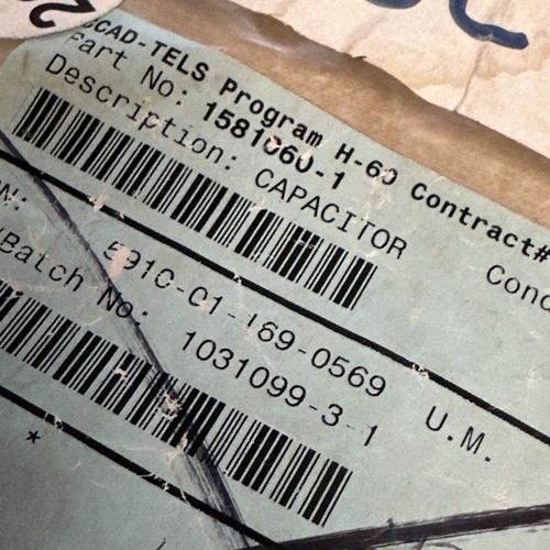 NSN 5910-01-169-0569 CAPACITOR,FIXED, META,PAPER P/N 1581060-1 - Picture 4 of 4
