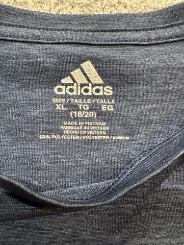 Adidas Logo Graphic T-Shirt Navy Heather Blau Jugend Herren S /XL Kurzarm - Bild 2 von 7