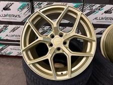 19" 2024 VW Aluwerks XT2 Alloy Wheels &TYRES GOLD VW Golf MK5 MK6 MK7 MK8 Caddy