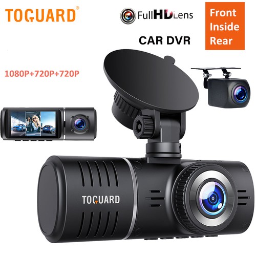TOGUARD FHD 1080P 3 Kanal Dashcam vorne innen hinten Mini Auto Kamera G-Sensor - Bild 1 von 9