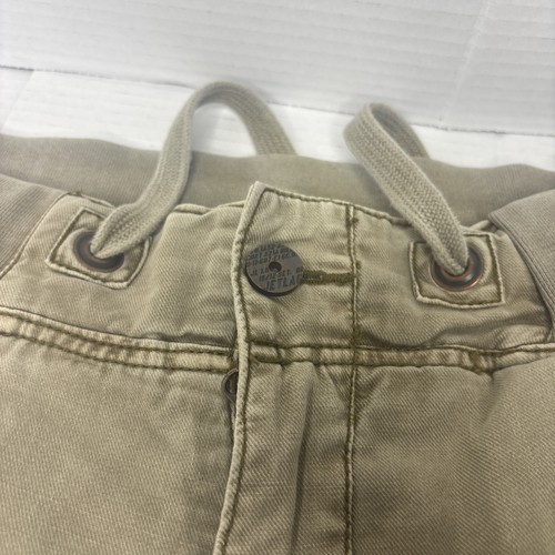 Vintage 90s JETLAG Cargo Joggers Khaki Drawstring Adjustable Pants Sz L 32x31 - Picture 2 of 12