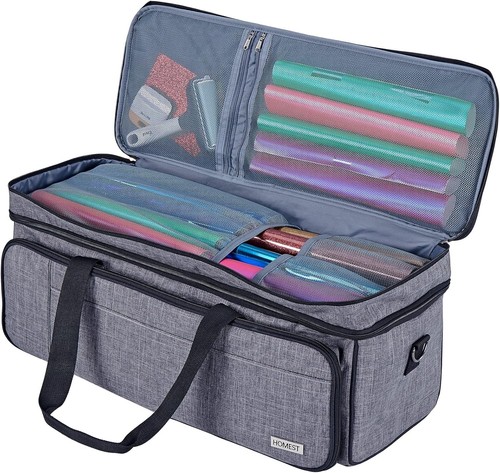 Bolsa de transporte Cricut ajustable en gris - Se adapta a Explore 3, fabricante con mucho espacio - Imagen 6 de 9