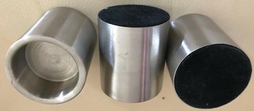 3 pezzi portacandele (anche per uova) - in argento con feltro alto 6 cm