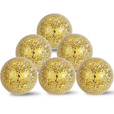6Pcs Decorative Ball for Bowls, 8cm/3.15inch Mosaic Glass Centerpiece Decorat...