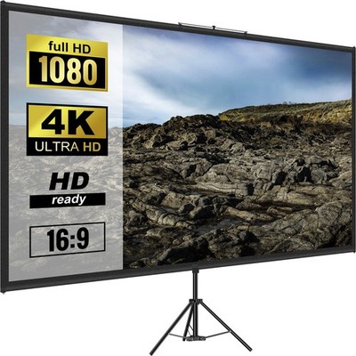 Uimoso Tripod Projector Screen w/ Stand 90 inch 4K HD 16:9 Home