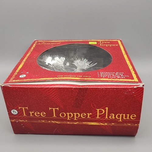 VTG Foremost Silver Christmas Tree Topper Starburst White Lights Original Box - Picture 5 of 11