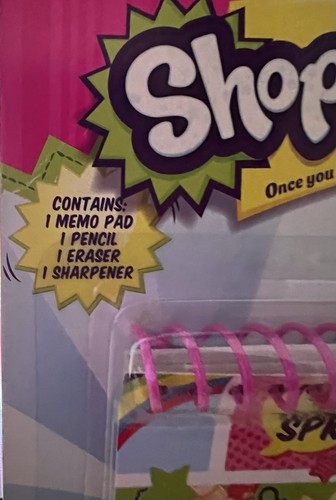 Shopkins 4 Piece Study Set! Memo Pad,1 Pen,1 Eraser,1 Sharpener! - Picture 3 of 3