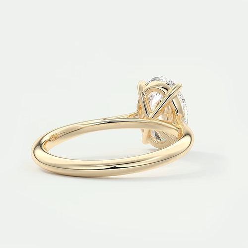 Women Wedding Ring Oval Diamond Lab Grown 2 Carat IGI Certified 18k Yellow Gold - Picture 5 of 12