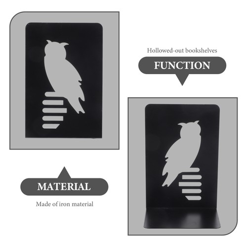 1 par de sujetalibros de metal decorativo en forma de búho tapón de libro soporte para libros - Imagen 4 de 12