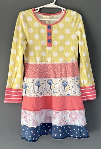 Matilda Jane Girls Sz 6 Dress Make Believe Cosy Days Wendy Tiered Long Sleeve LN