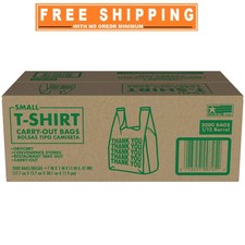 Small T-Shirt Carry-Out Bags, 7" x 5" x 15" (2000 ct.)