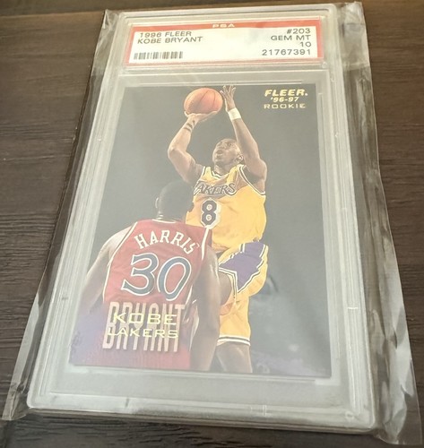 Kobe Bryant 1996 NBA Lakers RC Rookie Fleer #203 PSA 10 GEM MT MINT