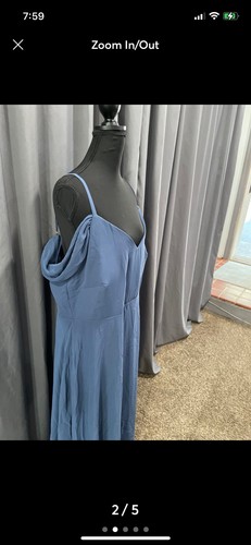 Abito in chiffon Devin grigio uccellino nuovo con etichetta taglia curva 1X in blu ardesia - Foto 2 di 5