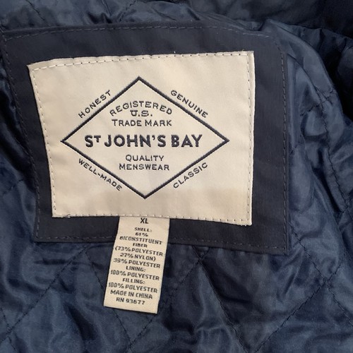 St John’s Bay Jacket Mens XL Blue Full Zip Water Repellant - Picture 5 of 12