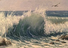 Original Artwork Modern Oil Painting Landscape WAVES Seascape Arts Wall Decor A5