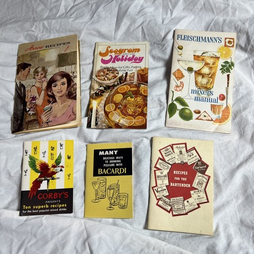 Lot Of 6 VTG Drink Recipe Booklets Mixed Drink Bar Cocktail Liquor Ad Pamphlets