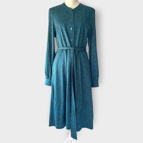 Boden Julia Jersey Shirt Dress Knee Length Blue Floral Size 14 Regular Pockets - Picture 13 of 13