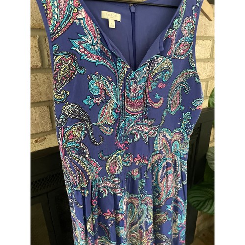 Talbots Paisley Maxi Dress Size 6 Blue Garden Girl Spring Summer Vacation Beach - Picture 3 of 7