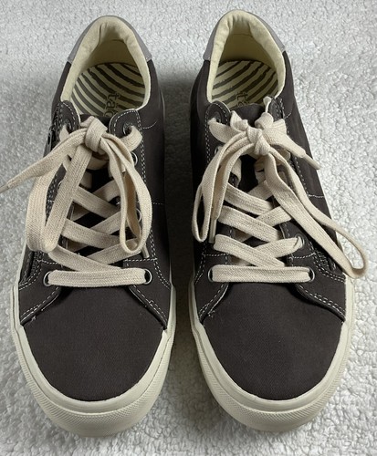 Taos Z-Soul Sneakers Shoes Wmns Sz 8 Brown Canvas Comfort Lace Up Zip Low Top - Picture 2 of 12