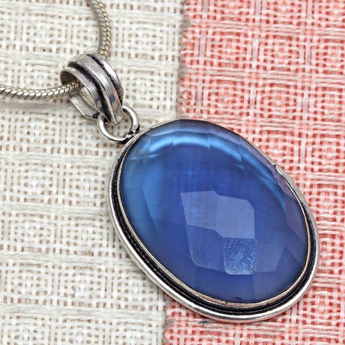 Tanzanite Set Jewelry Quartz Gemstone Pendant 18-20'' Necklace - Imagen 7 de 12