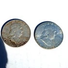 Franklin Half Dollars, Lot Of 2, 90% Silver US Coins 1950 1963