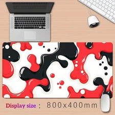 [40*90cm 1pc Large Gaming&Office Desk Mat-Non-Slip Mouse Pad w/Red,Black,White L