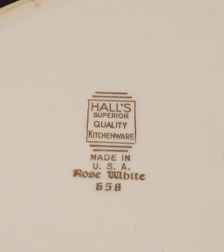 Hall's Superior Quality ROSE WHITE Covered Casserole Dish w Lid Kitchenware #658 - Picture 7 of 9