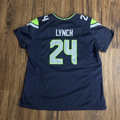 Nike On-Field Seattle Seahawks Marshawn Lynch #24 NFL Jersey Blue Women’s 2XL - Picture 4 of 4
