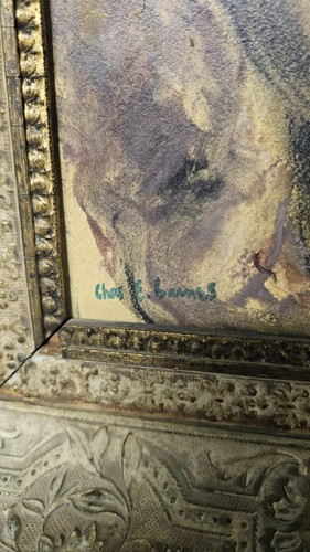 Vintage Charles E. Barnes Painting Portrait Child Creepy Boy Haunted Possessed - Picture 7 of 17