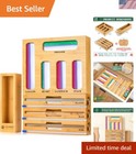 Storage Bag Organizer, Foil and plastic Wrap Organizer with Cutter, Kitchen O.