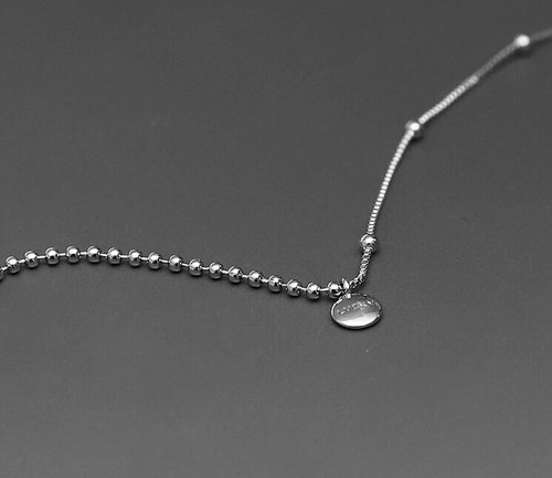Simple Silver Color Short Chain For Women Necklaces choker collares LUCKY Beads - Picture 6 of 6