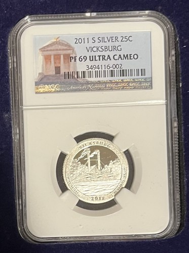 2011 S PROOF SILVER 5 COIN QUARTER SET NGC PF69 ULTRA CAMEO NATIONAL PARKS 25C - Picture 6 of 7