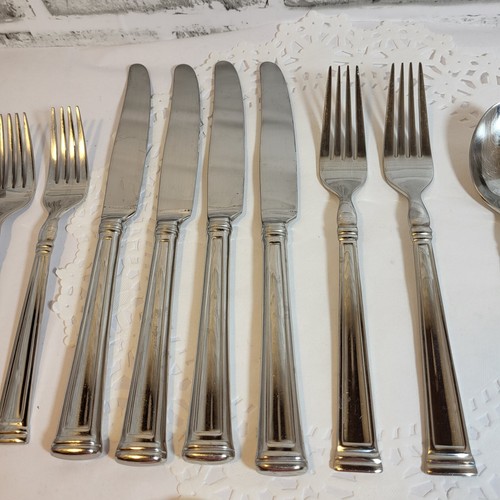 Lenox ESQUIRE 15 PCS Glossy Stainless 2 Place Settings Plus Forks Spoons Knives - Picture 4 of 7