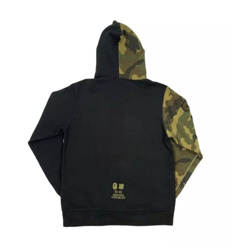 BAPE X Undefeated A Bathing Ape Shark Hoodie Sweatshirt Woodland Camo Black 2XL - Picture 5 of 9