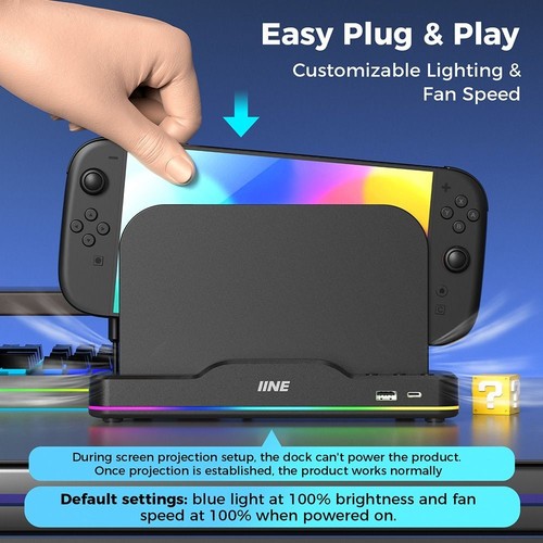 Dual Fans Cooling Fan Base Cooling Fan Dock for Switch 2 Game Accessories - Afbeelding 4 van 8