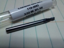 .0938" 3/32" 3 FLUTE SINGLE END STUB LENGTH AlTiN COATED CARBIDE END MILL
