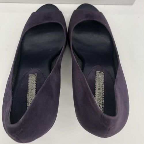 Banana Republic Women's Concord Purple Suede Peep Toe Vanna Heels Size 7 - Picture 7 of 13