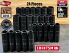 CRAFTSMAN 24 PC 1/2 DRIVE DEEP IMPACT SOCKET SET - 12 SAE - 12 MM 