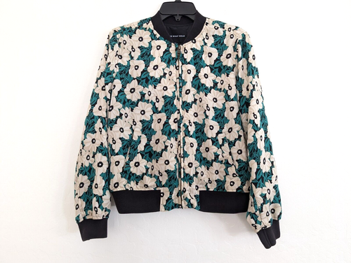 WHO WHAT WEAR Jacke Damen M Mehrfarbig Blumen Gefüttert Full Zip Bomber Style
