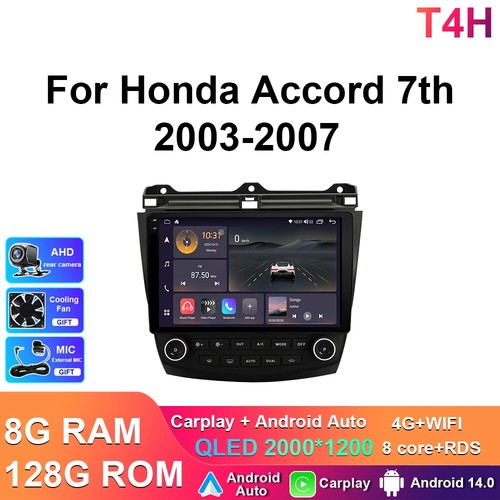 For Honda Accord 7th 2003-2007 Car Radio CarPlay Android GPS Multimedia Player - Picture 31 of 31
