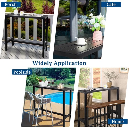 Outdoor Bar Table, 37" Height Patio Pub Table Waterproof Frame Adjustable Foot - Picture 7 of 7