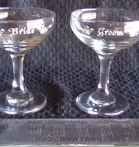 BICCHIERI CHAMPAGNE BRINDISI MATRIMONIO SPOSI VINTAGE - Foto 4 di 5