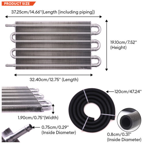 Max 6 Row Universal External Transmission Oil Cooler Trans Cooler Mounting Kit - Picture 2 of 12